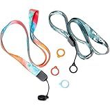 GrliTra 2 Colares De Cordão Com 3 Peças De Anel De Borracha De Silicone Antiperda Kit De Transporte Multiuso Para Canetas Suporte De Pingente Cordão E Chaveiro