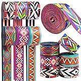 Grosun 6 Rolos De 3 8 Cm De Nylon Boêmio Correias De Cinto Correias Para Bolsa Alças De Mochila Cinto De Nylon Em Padrões De Transferência Térmica Com Diferentes Padrões Para Cinto De Segurança 