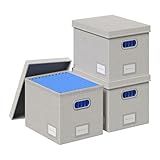 GRSQYS Caixa Organizadora De Arquivos Caixas De Arquivo Para Pendurar Arquivos Com Tampa Conjunto De 3 Pastas Suspensas Decorativas Com Slides De Uma Peça De Moldura De Plástico 33 5 X 25 7 X 25 7