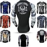 Gruff Combat Camiseta De Manga Comprida BJJ Rash Guards Para Lutar MMA Jiu Jitsu No Gi UFC Camuflagem Listrada Cuddler XXG