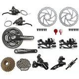 Grupo Kit Marcha Bike 29 21v Freio Disco Transmissão Shimano