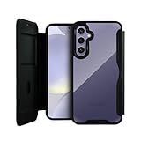 Gshield Capa Case Capinha Carteira Dual Com Slot Para Cartão Proteção RFID E Fecho Magnético Frente E Verso Para Samsung Preta Galaxy S24 Plus 