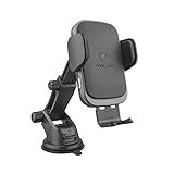 Gshield Suporte Carregador Veicular Para Carro Por Indução 15W Sem Fio Wireless Braços Com Ajuste Automático Haste De Ventosa E Clip Para Ar Condicionado Preto
