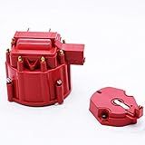 GSKMOTOR Kits De Substituição De Tampa E Rotor De Distribuidor HEI Vermelho Performance Red Para SBC BBC 305 350 454