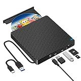 Guamar Unidade Externa De CD DVD USB 3 0 E Tipo C CD DVD ROM RW Gravador De CD Leitor De DVD Gravador De Disco óptico Para Laptop Desktop Mac MacBook IMac Windows 11 10 Linux