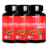 Guaraná 180 Cápsulas Poderoso Energético Natural 500mg Puro