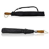 Guarda Chuva Automático Grande Tecido Duplo Feforçado Contra Vento Preto