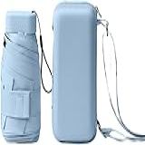 Guarda Chuva De Bolso Ultra Compacto E Versátil Mini Guarda Chuva Dobrável Com Proteção UV Leve E Portátil Inclui Estojo EVA Estilo Eva Para Chuva E Sol AZUL