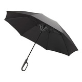 Guarda chuva Reforçado Grande Automático Com Fivela Proteção Preto Com Capa De Couro Cabo Emborrachado Diâmetro Aberto 120cm Et one