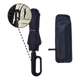 Guarda chuva Reforçado Grande Preta Automático Com Fivela Com Capa De Couro Cabo Emborrachado Com Proteção Solar Diâmetro Aberto 120cm Et one