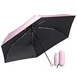 Guarda Chuva Sombinha Reforçada Pequena De Bolso Ultra Compacto Mini Guarda Chuva Impermeável Proteção Blackout Anti UV Com Capa E Case Rosa 