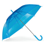 Guarda Chuva Tipo Portaria Transparente Sombrinha Automático Cor Azul