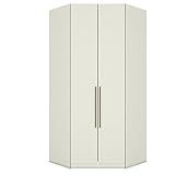 Guarda Roupa Canto Closet Modulado 2 Portas 3 Gavetas Led Predileto Henn Areia Hp