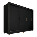 Guarda Roupa Casal 3 Portas 1 Gav Betina Preto Fosco M A Cor Preto Fosco