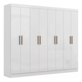 Guarda Roupa Casal 8 Portas 4 Gavetas Paris Maxel Móveis Cor Branco