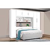 Guarda Roupa Casal Com Cabeceira 6 Portas 3 Gavetas Top Cancun J A Móveis Branco