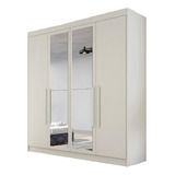 Guarda Roupa Casal Espe 4 Portas 3 Gavetas Nantes Europa Cor Off White