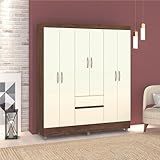 Guarda Roupa Casal Panama 6 Portas Design Inteligente Nature Champanhe