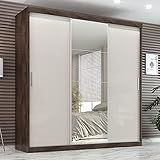 Guarda Roupa Casal Paris 3 Pts Corre 2gav C Esp Chocolate Off White