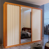 Guarda Roupa Casal Petra 3 Portas 4 Gavetas Bom Pastor Cor Naturale off
