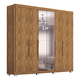 Guarda Roupa Casal Valencia 6 Pts 6gav C Esp Com Pés Cor Castanho