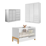 Guarda Roupa Cômoda Mdf E Berço Branco