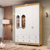 Guarda roupa De Bebê 156 80cm 4 Portas Com Janela 4 Ajwt