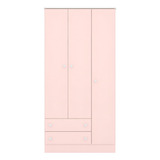 Guarda roupa De Bebê Doce Sonho 3 Portas 2 Gavetas Rosa