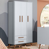 Guarda roupa De Bebê Encanto 3 Portas 2 Gavetas Cinza