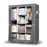 Guarda Roupa Dobrável 3 Portas Multiuso Cinza Casal solteiro
