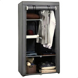 Guarda Roupa Dobrável Organizador Armário Portátil Multiuso Cor Cinza