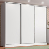 Guarda Roupa Infantil 100 Mdf Madesa Logan 3 Portas Correr Cor Branco