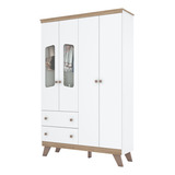Guarda Roupa Infantil 4 Portas 2 Gavetas Confete Henn