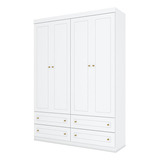 Guarda Roupa Infantil Mississipi 4 Portas Branco Hp Henn