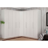 Guarda roupa Modulado De Casal Safira 001 Mdf Clic Móveis Cor Branco