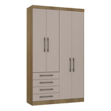 Guarda Roupa Modulado Eucamoveis Paris 4 Portas 4 Gavetas Cor Avela cinammon