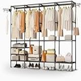 Guarda Roupa Organizador Desmontável Com 4 Colunas E Cabideiro Aberto Ideal Para Seu Closet Compacto E Organizado Armário Multiuso Quadruplo