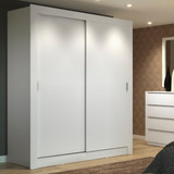 Guarda roupa Solteiro Dallas Madesa 2 Portas 2 Gavetas B Cor Branco