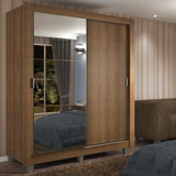 Guarda roupa Solteiro Dallas Madesa 2 Portas Espelho Pés R Cor Rustic