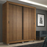 Guarda roupa Solteiro Denver Madesa 2 Portas Correr Pés Ru Cor Rustic 10945zcp