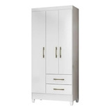Guarda Roupa Solteiro Lima 3 Portas 2 Gavetas Moval Cor Branco