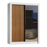Guarda roupa Solteiro Madesa Dallas Plus 2 Portas Esp Bru Cor Branco rustic