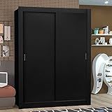 Guarda Roupa Solteiro Madesa Denver 2 Portas De Correr Preto