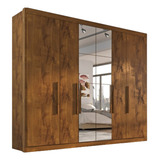 Guarda Roupa Valencia Casal 6 Portas 6 Gav Com Espelho Cor Castanho