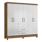 Guarda Roupas Casal Com 6 Portas Panamá Nature Branco