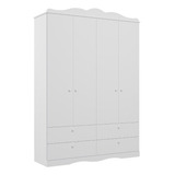 Guarda Roupas Infantil 4 Gavetas 4 Portas Provençal 100 Mdf