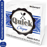Guardanapo De Papel Folha Dupla Chique Quick 29 5cm X 29 5cm Pacote 50 Unidades