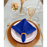 Guardanapo De Tecido Para Mesa Posta Ponto Ajour 6uni Cor Azul Royal