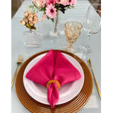 Guardanapo De Tecido Para Mesa Posta Ponto Ajour 6uni Cor Pink