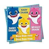 Guardanapo No Tema Baby Shark Tamanho 25x25cm C 20 Unidades Cromus Festas Cromus Festas Azul Amarelo Rosa